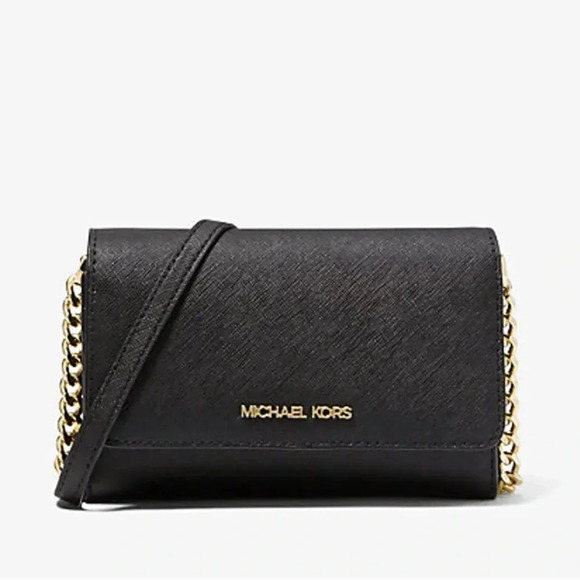 Michael Kors Handbags - MICHAEL KORS Jet Set Travel Medium Saffiano Leather Smartphone Crossbody Bag